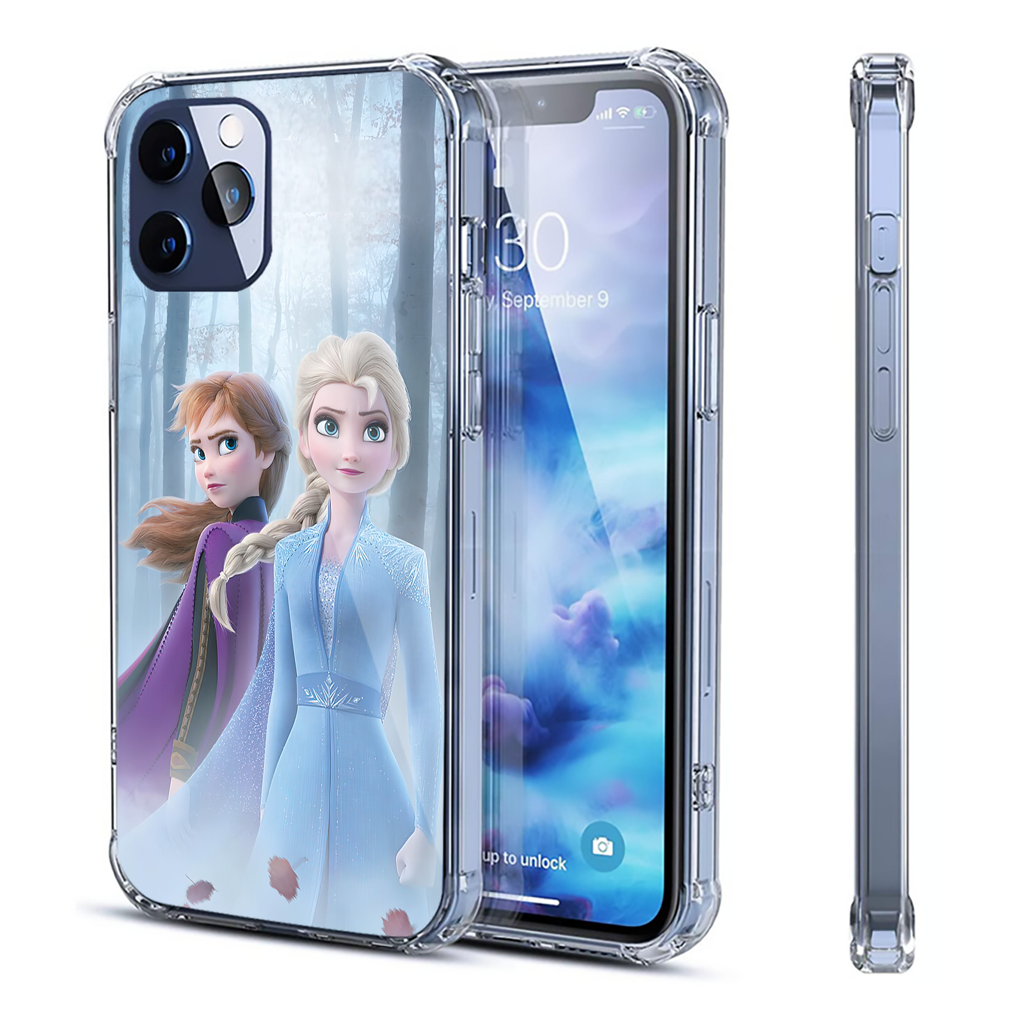 （画像用） アナと雪の女王 アンナ エルサ Frozen Anna Elsa 【iPhone 12シリーズ対応】透明スマホケース（クリアソフトケース）